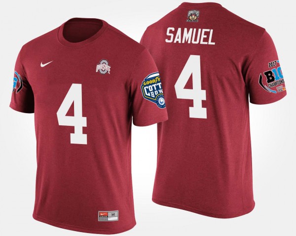 Ohio State Buckeyes Curtis Samuel Men's #4 Big Ten Conference Cotton Bowl Bowl Game Scarlet College Football T-Shirt 2404JQGY5